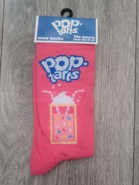 Pop-Tarts Pink Milkshake Drink with Sprinkles Casual Crew Socks